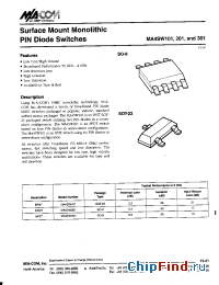 Datasheet MA4SW301-1061T manufacturer M/A-COM