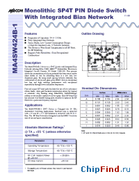 Datasheet MA4SW424B-1 manufacturer M/A-COM