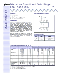 Datasheet MAALSS0012SMB manufacturer M/A-COM