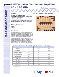 Datasheet MAAMGM0003-DIE производства M/A-COM