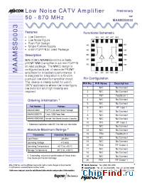 Datasheet MAAMSS0003TR manufacturer M/A-COM