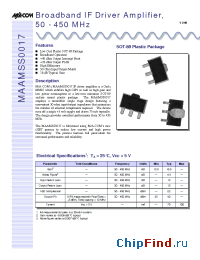 Datasheet MAAMSS0017TR производства M/A-COM