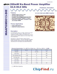 Datasheet MAAPGM0013-DIE manufacturer M/A-COM