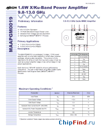 Datasheet MAAPGM0019 manufacturer M/A-COM