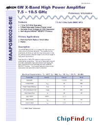 Datasheet MAAPGM0024-DIE manufacturer M/A-COM