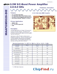 Datasheet MAAPGM0028-DIE manufacturer M/A-COM