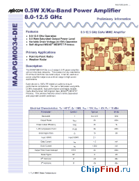 Datasheet MAAPGM0034-DIE manufacturer M/A-COM