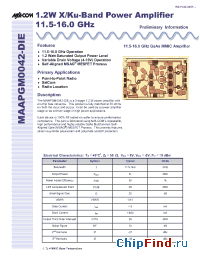 Datasheet MAAPGM0042-DIE manufacturer M/A-COM