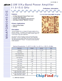 Datasheet MAAPGM0045-DIE manufacturer M/A-COM