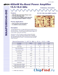 Datasheet MAAPGM0046-DIE manufacturer M/A-COM