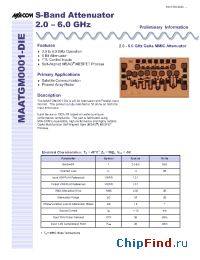 Datasheet MAATGM0001-DIE manufacturer M/A-COM