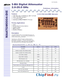 Datasheet MAATGM0004-DIE manufacturer M/A-COM