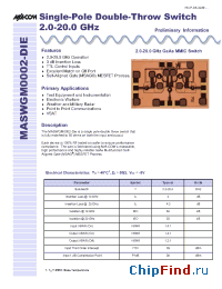 Datasheet MASWGM0002-DIE manufacturer M/A-COM