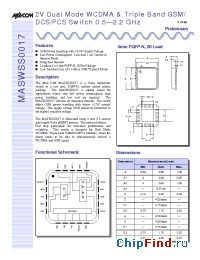 Datasheet MASWSS0017-XFLSO manufacturer M/A-COM