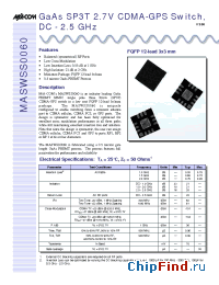 Datasheet MASWSS0060SMB manufacturer M/A-COM