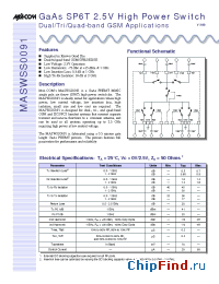 Datasheet MASWSS0091-DIE manufacturer M/A-COM