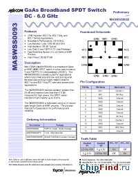 Datasheet MASWSS0093 manufacturer M/A-COM