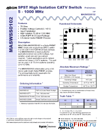 Datasheet MASWSS0102TR manufacturer M/A-COM