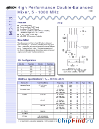 Datasheet MD-113 производства M/A-COM