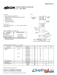 Datasheet MD20-0016-S manufacturer M/A-COM