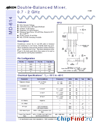 Datasheet MD-614PIN manufacturer M/A-COM