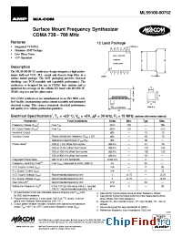 Datasheet MLS9100-00752TR manufacturer M/A-COM