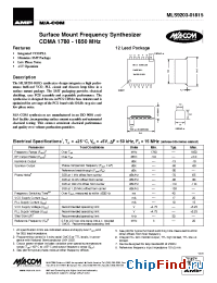 Datasheet MLS9203-01815 manufacturer M/A-COM