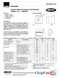 Datasheet MLS9204-01745 manufacturer M/A-COM