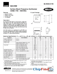 Datasheet MLS9228-01760TR manufacturer M/A-COM