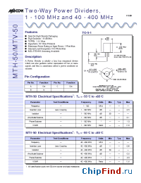 Datasheet MTV-50 manufacturer M/A-COM