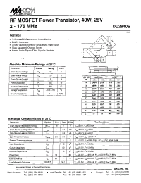 Datasheet NJG1309VB2 manufacturer M/A-COM