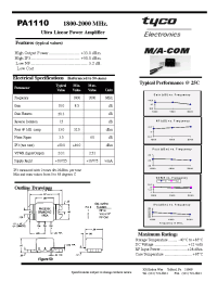 Datasheet PA1110 manufacturer M/A-COM