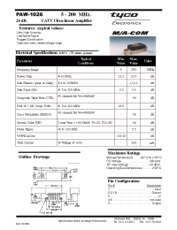 Datasheet PAW-1026 manufacturer M/A-COM