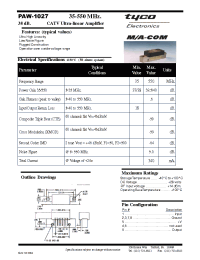 Datasheet PAW-1027 manufacturer M/A-COM