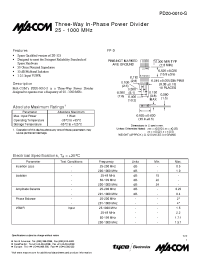 Datasheet PD20-0010-S manufacturer M/A-COM