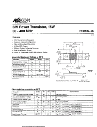 Datasheet PH0104-16 manufacturer M/A-COM