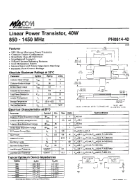 Datasheet PH0814-40 manufacturer M/A-COM