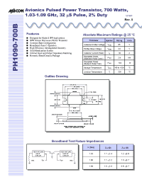 Datasheet PH1090-700B manufacturer M/A-COM