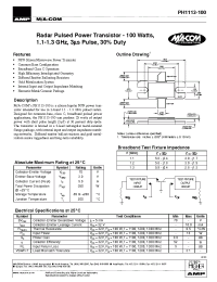 Datasheet PH1113-100 manufacturer M/A-COM