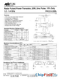 Datasheet PH1214-20EL manufacturer M/A-COM