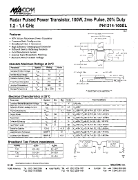 Datasheet PH1214-IOOEL manufacturer M/A-COM