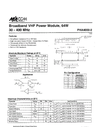 Datasheet PHA4000-2 manufacturer M/A-COM