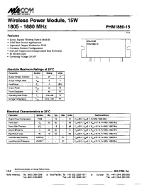 Datasheet PHM1880-15 manufacturer M/A-COM