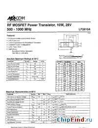 Datasheet SMLF2810A manufacturer M/A-COM