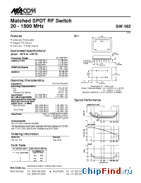 Datasheet SW-162 manufacturer M/A-COM