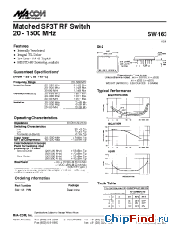Datasheet SW-163 manufacturer M/A-COM