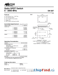 Datasheet SW-207 manufacturer M/A-COM