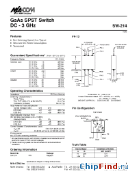 Datasheet SW-214 manufacturer M/A-COM