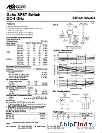 Datasheet SW-221 manufacturer M/A-COM