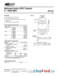 Datasheet SW-231 manufacturer M/A-COM